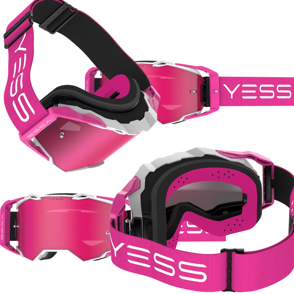 MASCHERA MOTO YESS BRAND ROSA E BIANCA THE PINKY