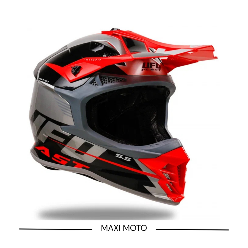 Casco Ufo Intrepid Grigio Nero Rosso