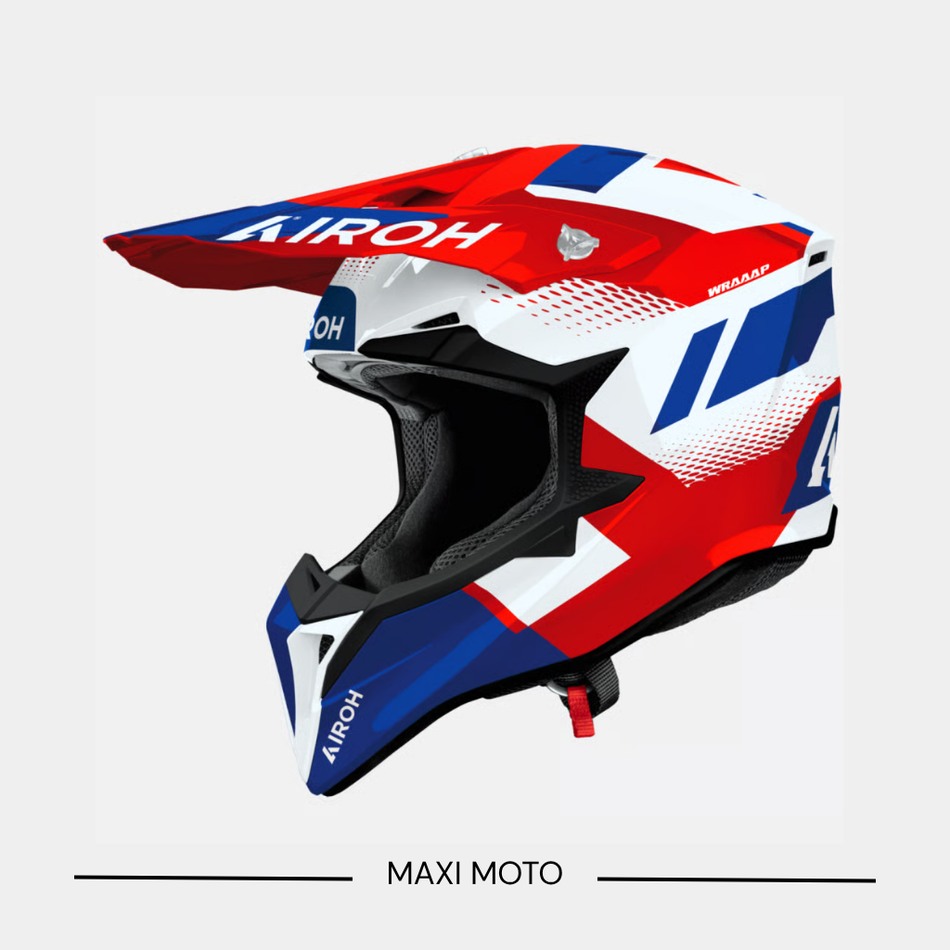 Casco Airoh Wraap Vision Bianco Rosso Blu
