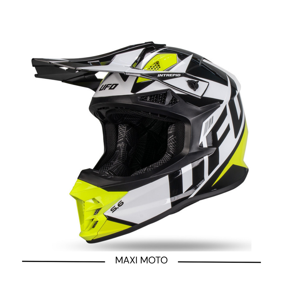 Casco Ufo Intrepid Bianco Nero Giallo Fluorescente