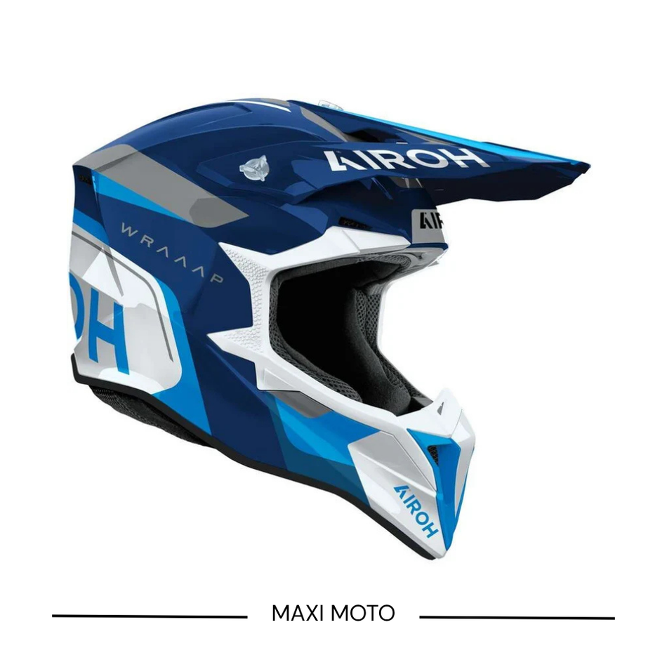 Casco Airoh Wraap Conquer Bianco Blu