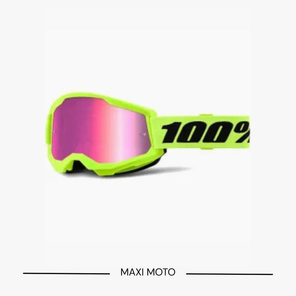 Maschera 100% Strata 2 Neon Yellow Mirror Pink Lens