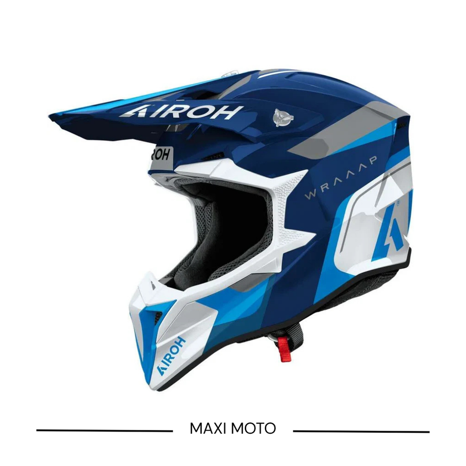Casco Airoh Wraap Conquer Bianco Blu