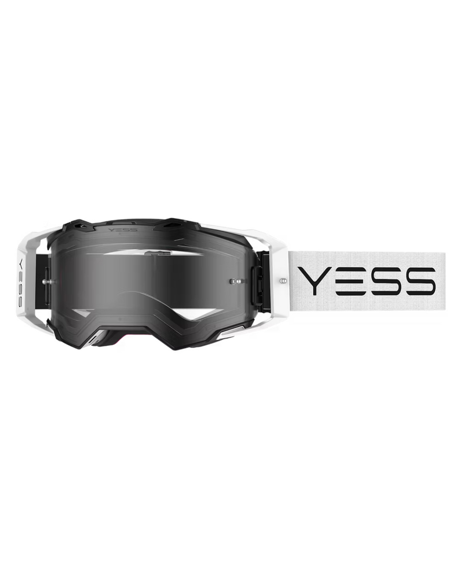 MASCHERA MOTOCROSS YESS BRAND MONO 2 NERA E BIANCA CON LENTE TRASPARENTE