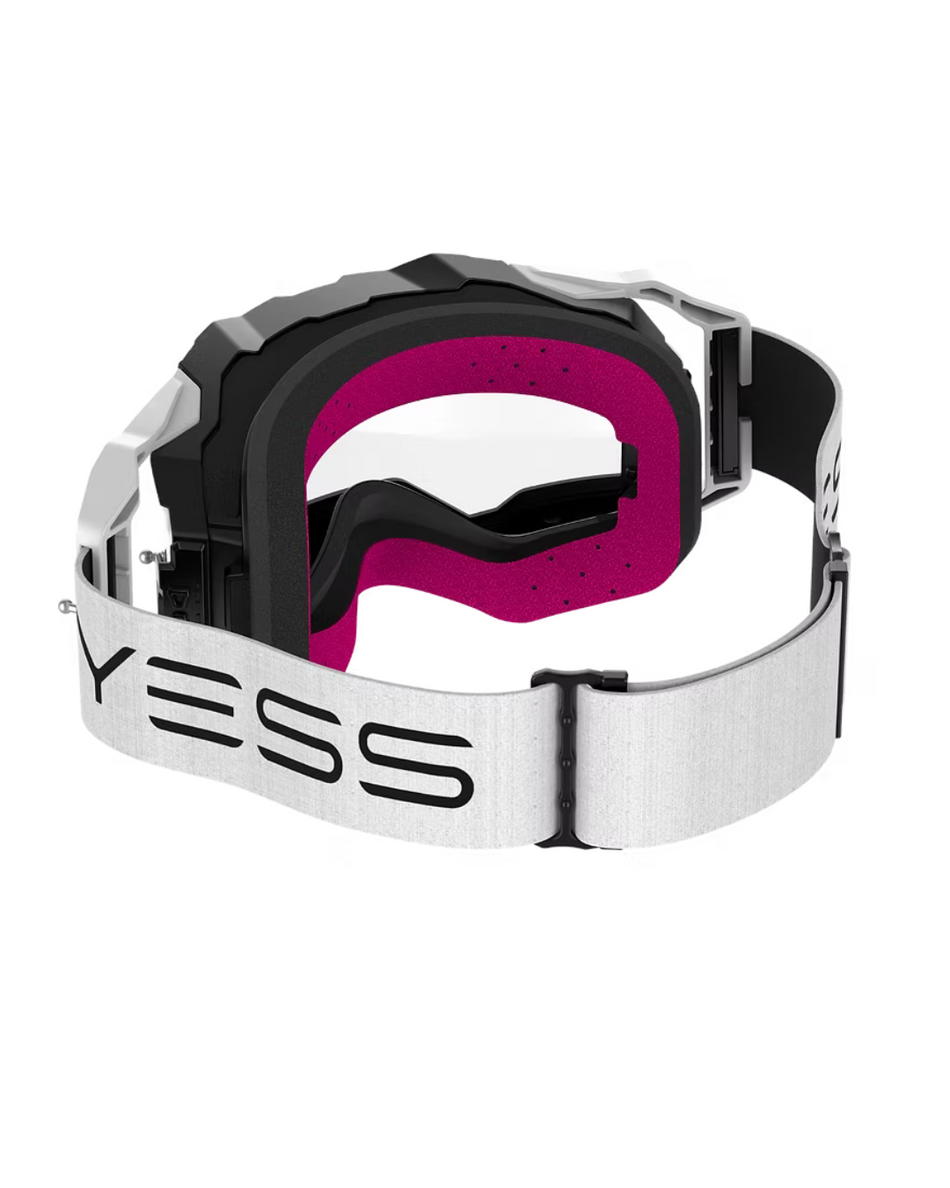 MASCHERA MOTOCROSS YESS BRAND MONO 2 NERA E BIANCA CON LENTE TRASPARENTE