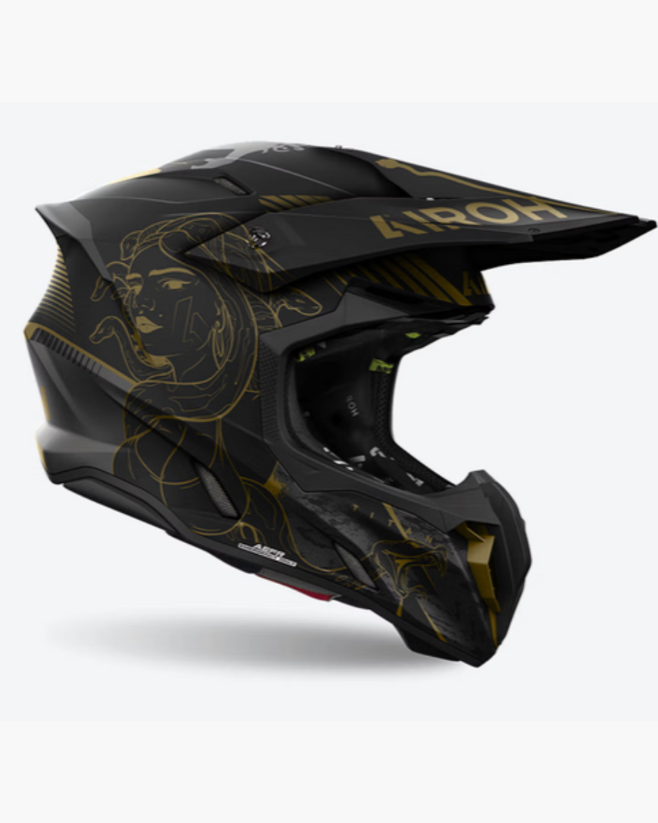 CASCO AIROH TWIST 3 TITAN MEDUSA NERO E ORO