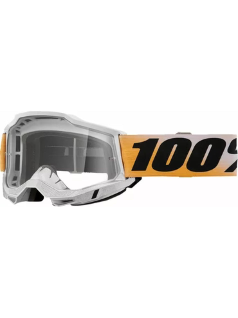 MASCHERA GOGGLE 100% ACCURI 2 SHIV CLR BIANCA E ARANCIONE