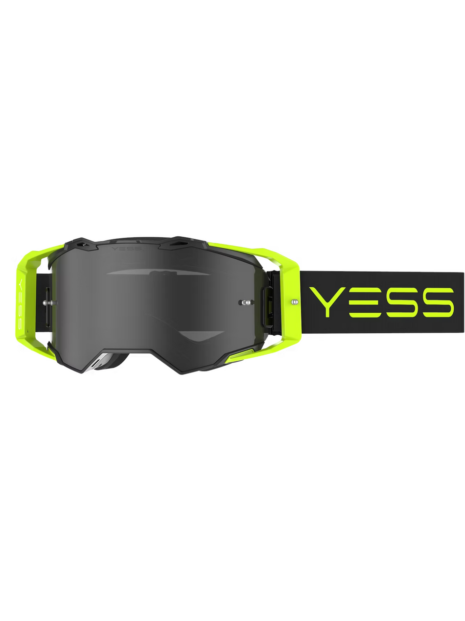 MASCHERA MOTO NEON 2 YESS BRAND NERA E GIALLA FLUO