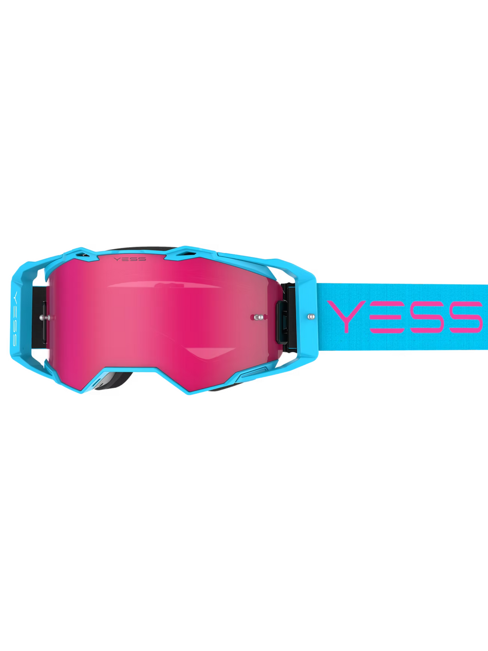 MASCHERA MOTO BLUE CANDY PINK YESS BRAND