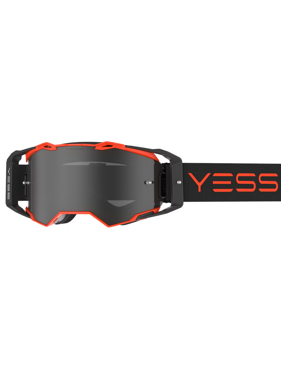 MASCHERA MOTO BLACK MAGMA YESS BRAND NERO E ARANCIONE