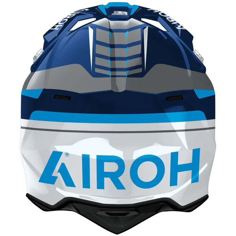 CASCO AIROH 2026 CONQUER BLU GLOSS WRAAAP BLU AZZURRO BIANCO