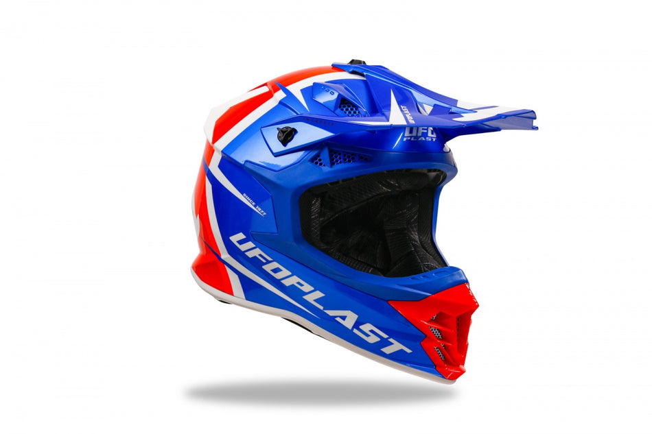 CASCO MOTOCROSS MOTO UFO INTREPID BLU BIANCO ROSSO