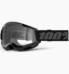 MASCHERA CROSS 100% STRATA 2 NERA LENTE TRASPARENTE
