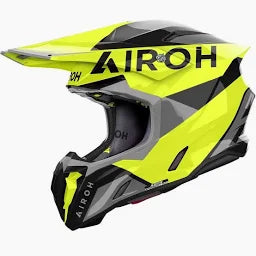 CASCO AIROH TWIST 3 YELLOW GLOSS GIALLO FLUO MOTO MOTOCROSS