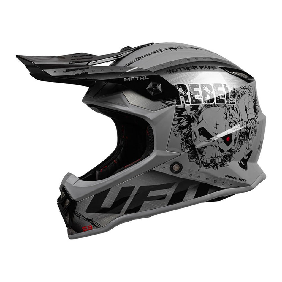 Casco Cross Junior HE160 Metal and Black Ufo