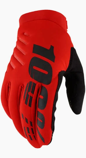 GUANTI MOTOCROSS 100% ROSSO BRISKER GLOVES