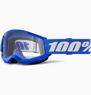 MASCHERA MOTO MOTOCROSS 100% STRATA 2 BLU E BIANCA