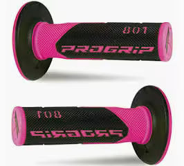MANOPOLE NERE E ROSA PROGRIP MOTO MOTOCROSS SOFT TOUCH
